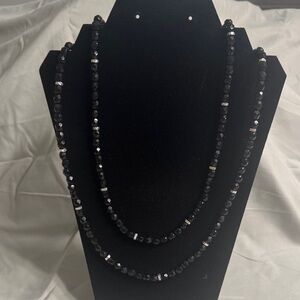 Elegant Black Beaded Necklace